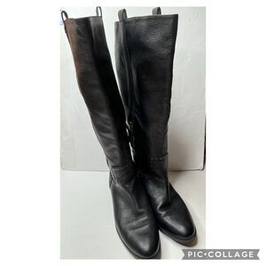 Sam Edelman Prina Studded Black Leather Knee High Riding Boots Women’s Size 10 M